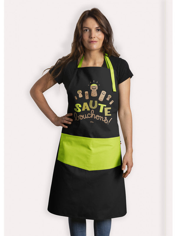 TABLIER ADULTE SAUTE BOUCHON NOIR