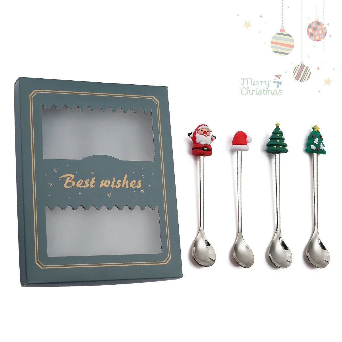 SET VAISSELLE 4 CUILLERES PERSONNAGES BTE VERTE