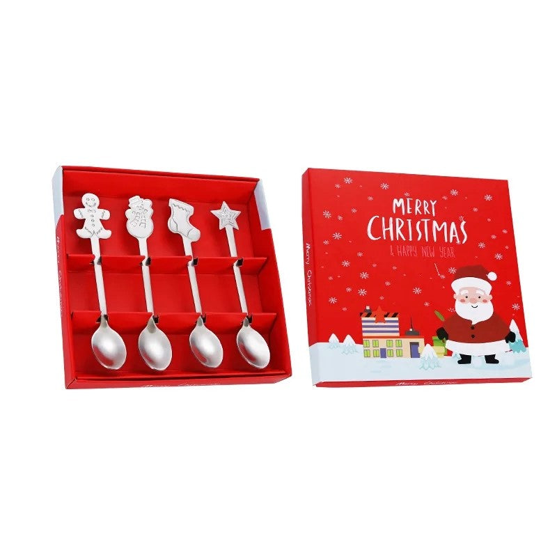 SET VAISSELLE 4 CUILLERES CAFE BTE ROUGE