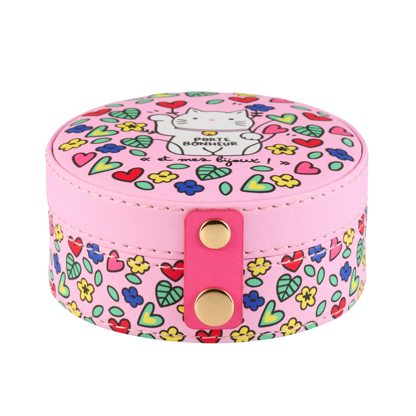 BOITE A BIJOUX ECRIN CHAT BONHEUR ROSE
