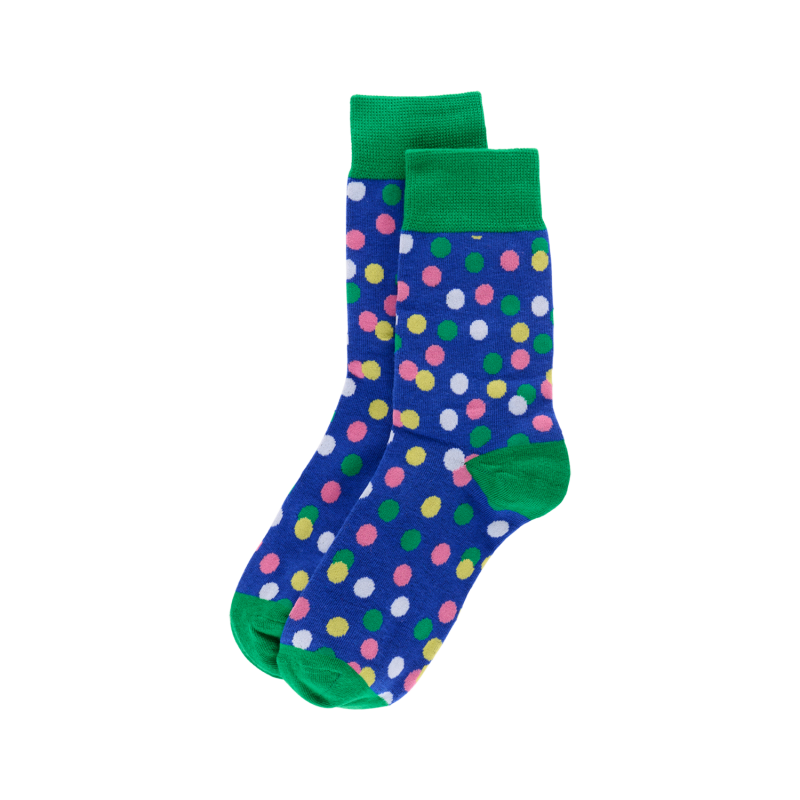 CHAUSSETTE NEC POIS FOND BLEU