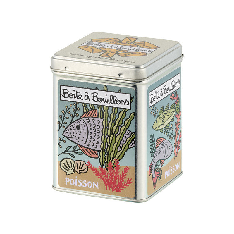 BOITE METAL BOUILLON POISSONS VINTAGE