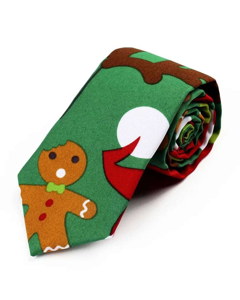 CRAVATE BONHOMME PAIN D'EPICE VERT - 10303