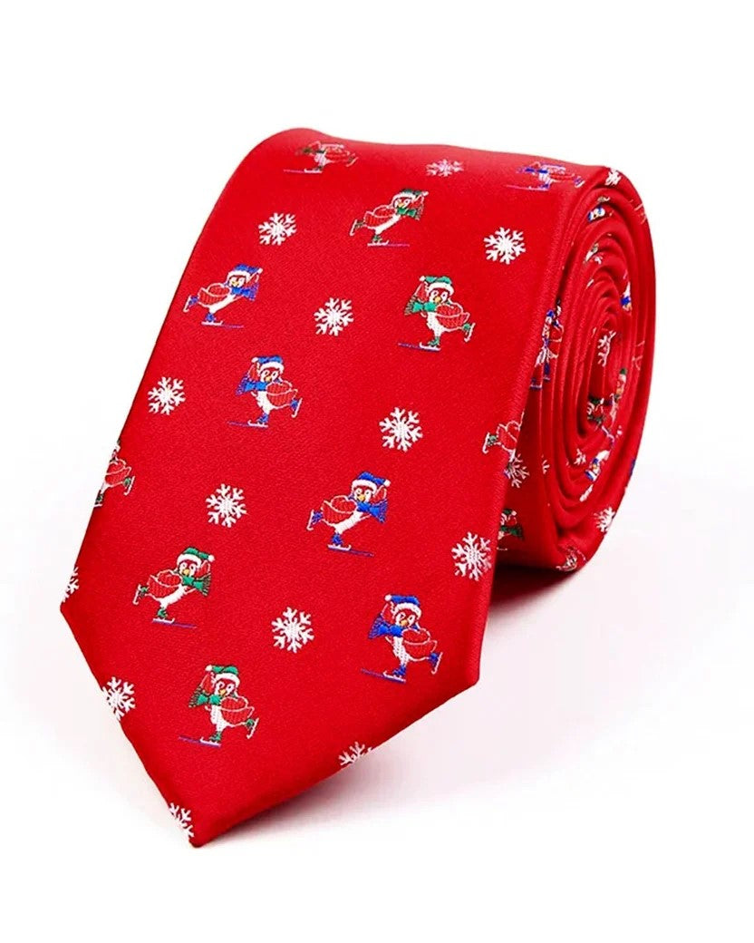 CRAVATE PINGOUINS ROUGE - 10307