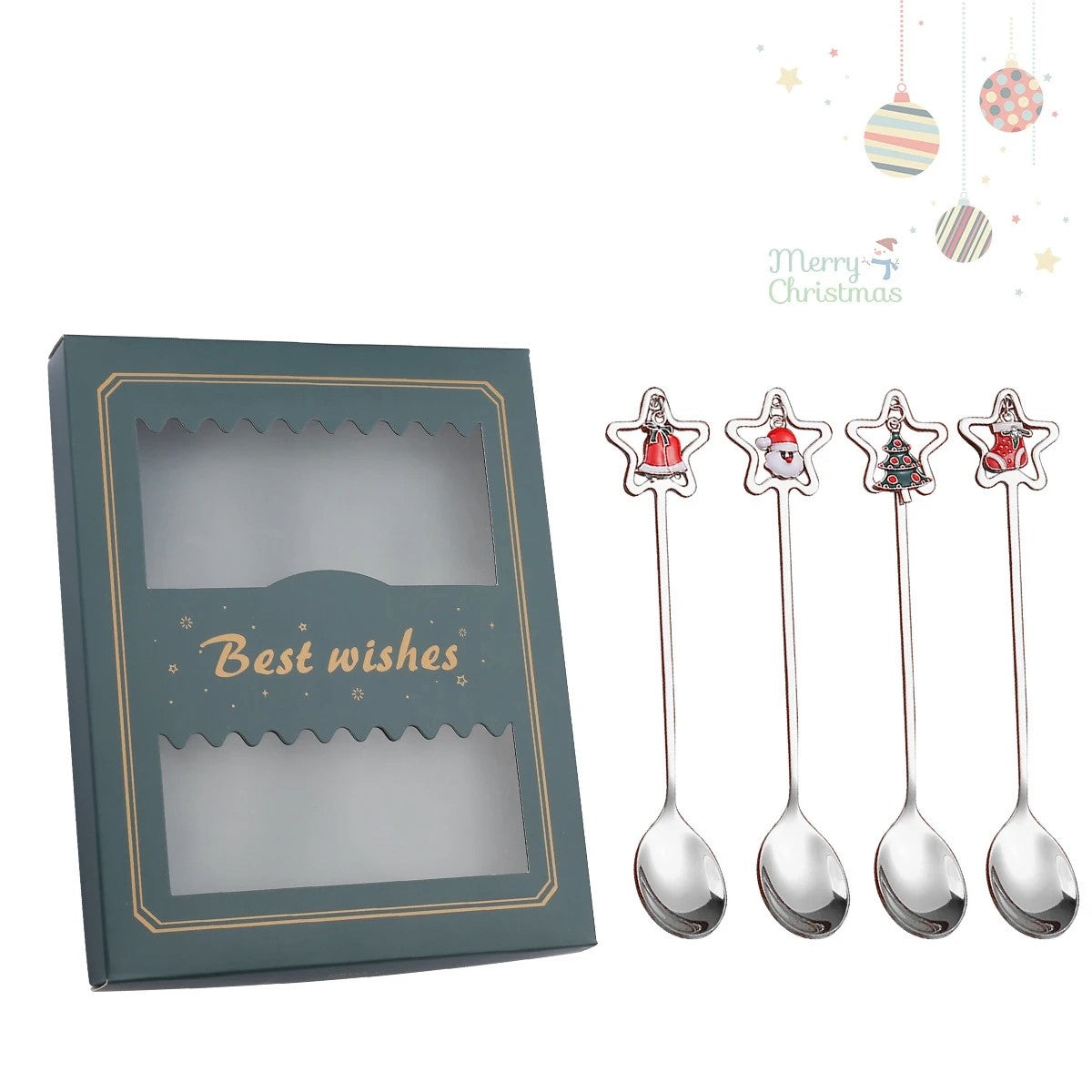 SET VAISSELLE 4 CUILLERES BRELOQUES BTE VERTE