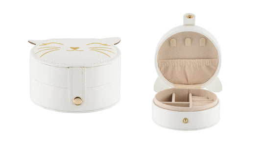BOITE A BIJOUX ECRIN CHAT BLANC