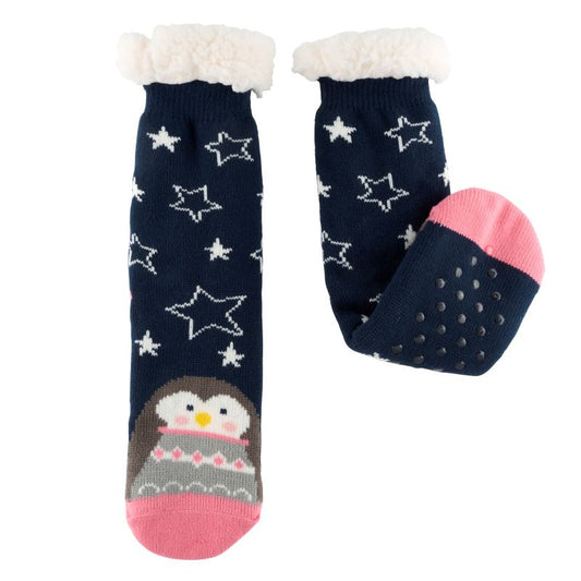 CHAUSSETTE SHERPA PINGOUIN ETOILES