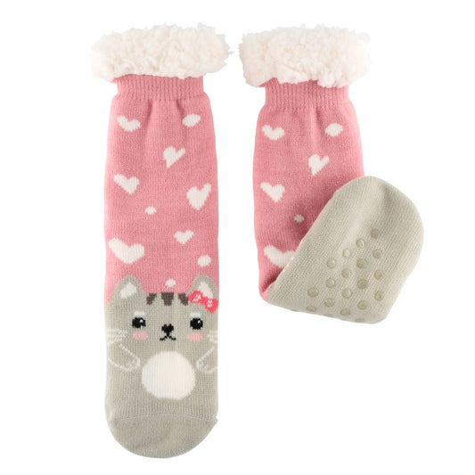 CHAUSSETTE SHERPA CHAT COEUR