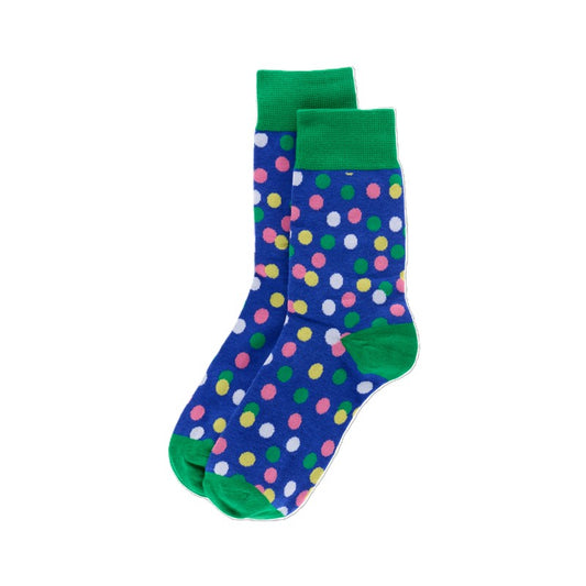 CHAUSSETTE NEC POIS FOND BLEU
