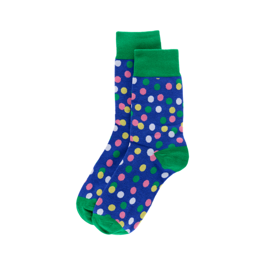 CHAUSSETTE NEC POIS FOND BLEU