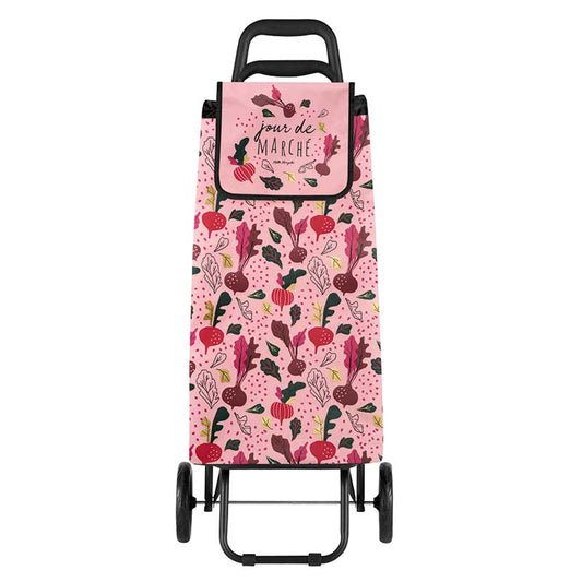 CHARIOT DE COURSES JOUR DE MARCHE ROSE