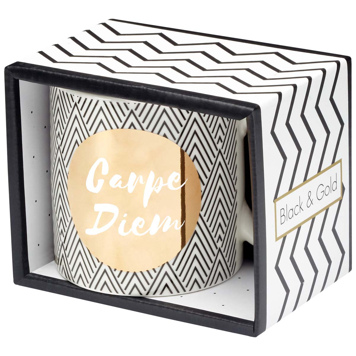 MUG + BOITE BLACK WHITE CARPE DIEM