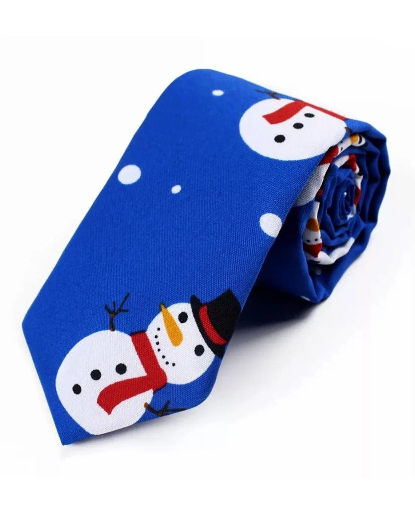 CRAVATE BONHOMME DE NEIGE BLEU - 10302