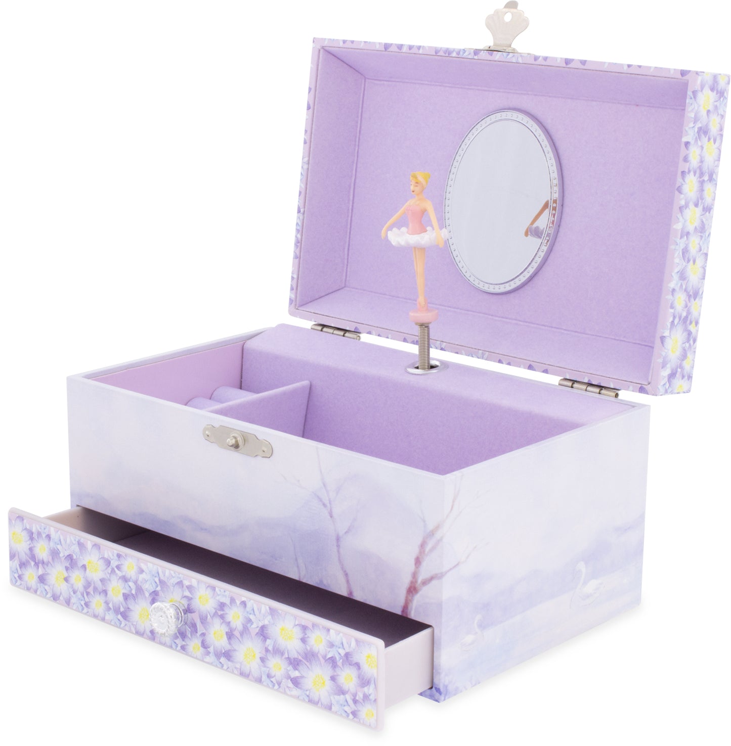 BOITE MUSIQUE BIJOUX LAC CYGNE - 9525