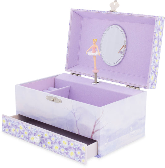 BOITE MUSIQUE BIJOUX LAC CYGNE - 9525