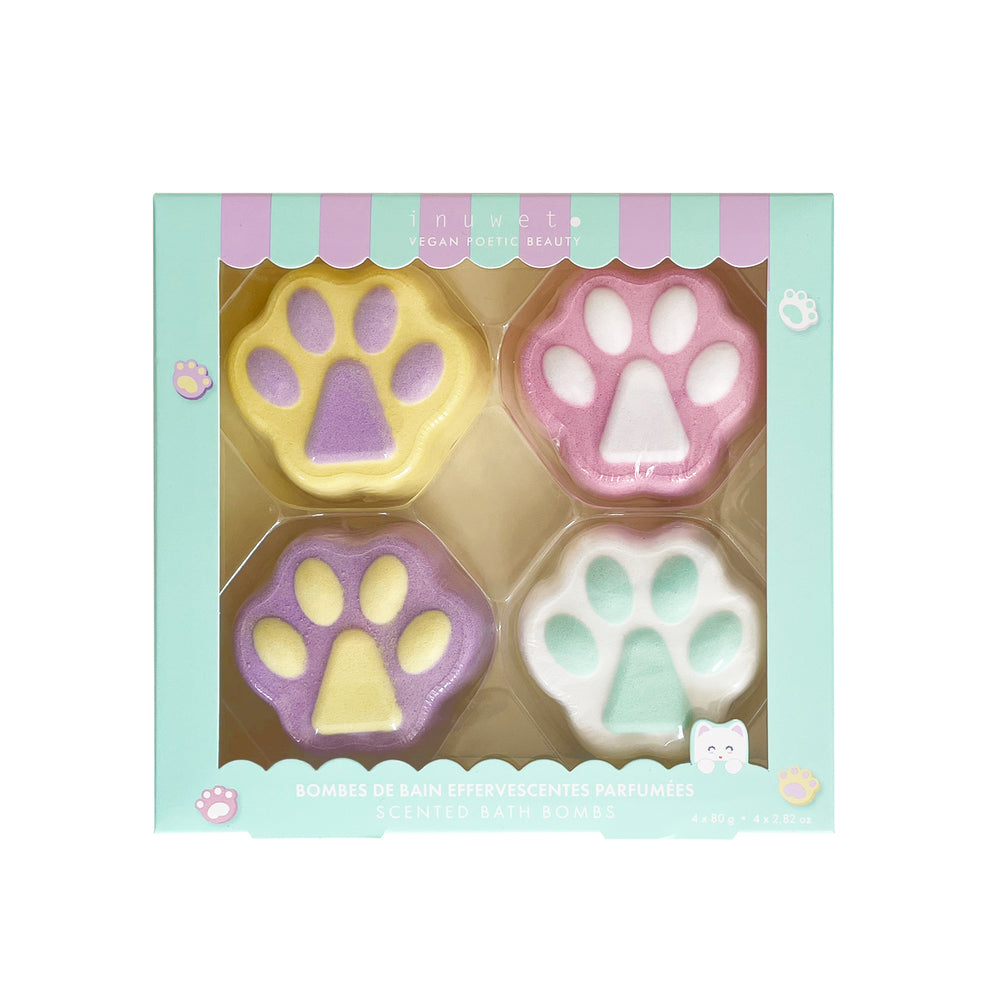 SET DE 4 TABLETTES DE BAIN PATTES DE CHAT